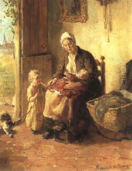 Happy Moments Oil Painting by Bernard Johann De Hoog