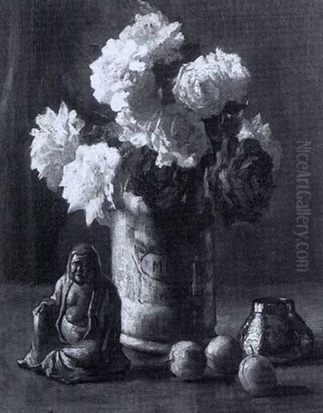 Roses In A Vase Oil Painting by Bernard Johann De Hoog