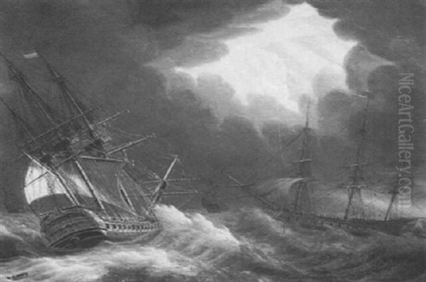 The Eye Of The Storm Oil Painting by Engel Hoogerheyden