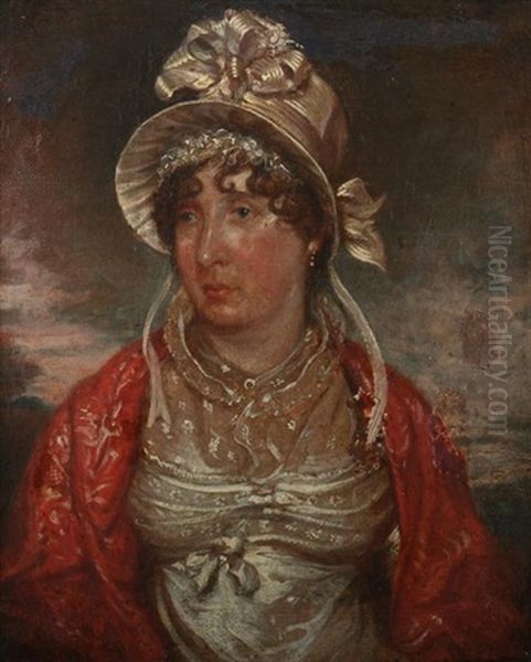 Portrait Of Mrs. Glover Oil Painting by Sir John Hoppner