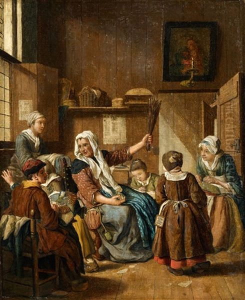 The Needlework Oil Painting by Jan Josef Horemans the Elder