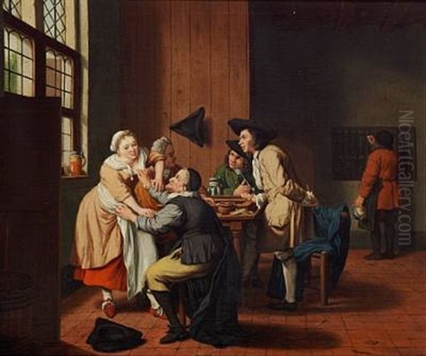 Interior Of An Inn Oil Painting by Jan Josef Horemans the Elder