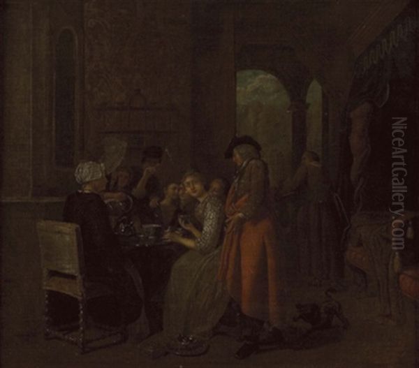 Genre-szene Im Inneren Eines Palastes Oil Painting by Jan Josef Horemans the Elder