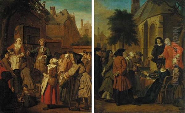 The Mountebank Oil Painting by Jan Josef Horemans the Elder