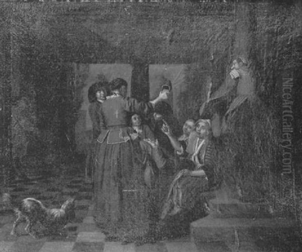 Le Jeu De La Main Chaude Oil Painting by Jan Josef Horemans the Elder