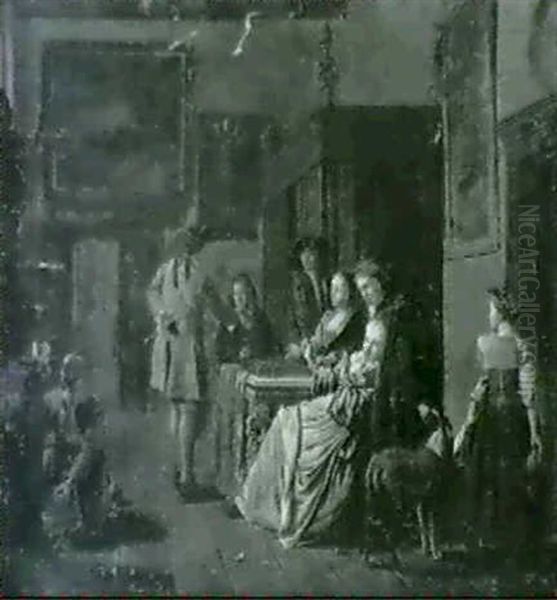 Le Jeu Du Tric Trac Oil Painting by Jan Josef Horemans the Elder