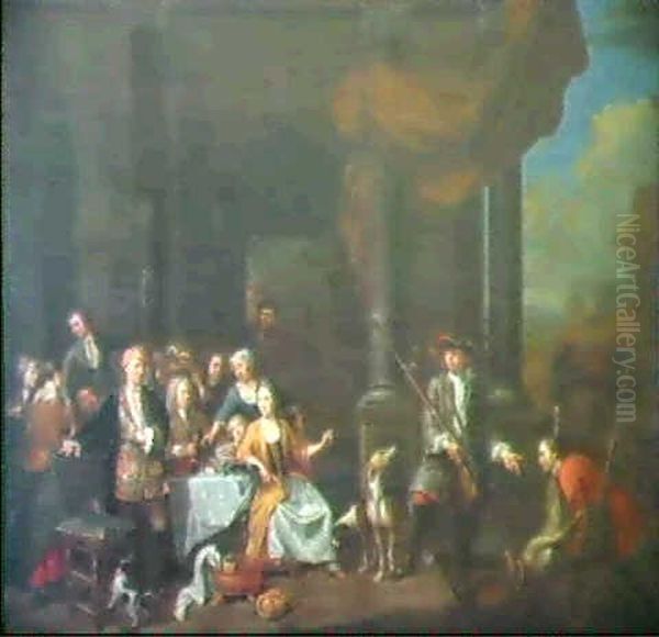 Le Retour De La Chasse Oil Painting by Jan Josef Horemans the Elder