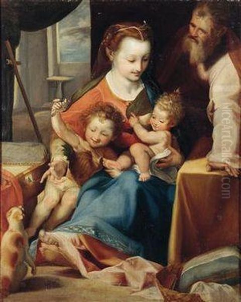 The Holy Family With St. John The Baptist Oil Painting by Federico Fiori Barocci