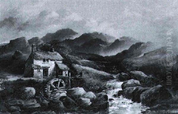 Muhle Am Gebirgsbach Oil Painting by Joseph Horlor