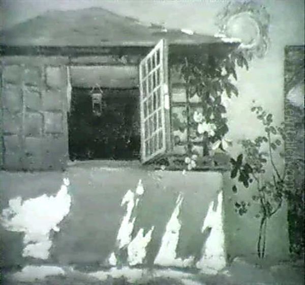 Tiroler Bauernhaus Oil Painting by Theodor von Hoermann