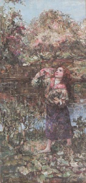 By The Poolside Oil Painting by Edward Atkinson Hornel