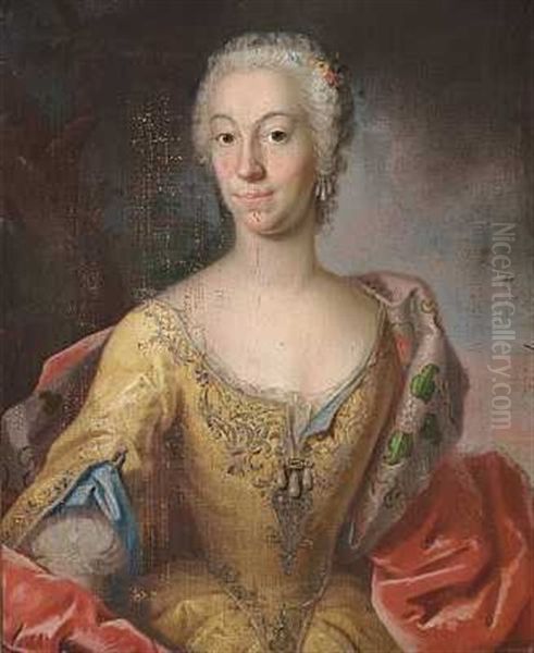 Portraet Af Vita Bering, Datter Af Historiograf Vitus Bering Oil Painting by Johan Hoerner