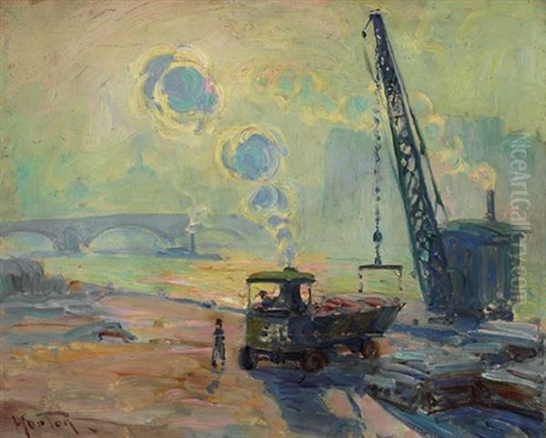 La Seine Fumee Bleu Oil Painting by William Samuel Horton