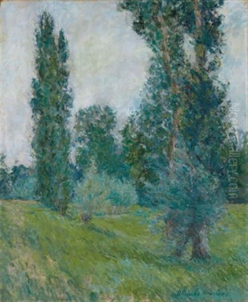 Paysage Aux Peupliers A Giverny Oil Painting by Blanche Hoschede-Monet