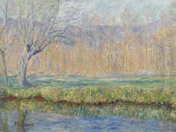 Die Ufer Der Ept In Giverny Oil Painting by Blanche Hoschede-Monet