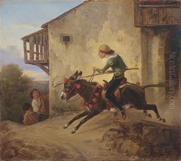 Eselreiter Oil Painting by Theodor Hosemann