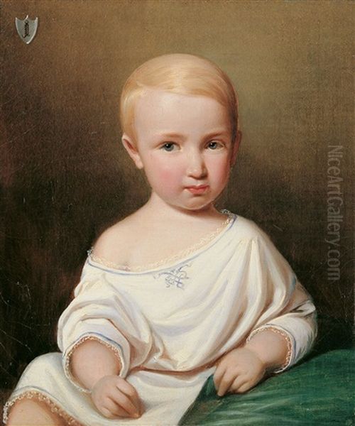 Kinderbildnis Des Otto Von Der Decken, Gestorben. Im 7. Lebensjahr Oil Painting by Theodor Hosemann