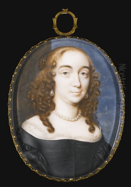 Portrait Of A Lady Oil Painting by John Hoskins the Elder