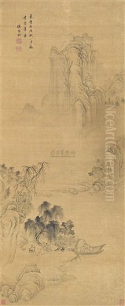 Chitchatting By A Brook Oil Painting by  Hou Maogong