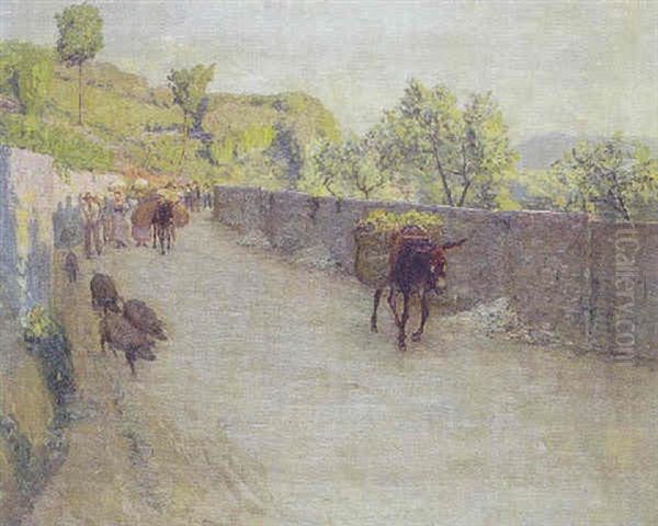 Landskab I Sabinerbjergene Oil Painting by Axel Hou