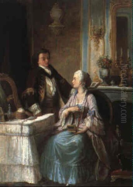 Genreszene Oil Painting by Louis Houssot