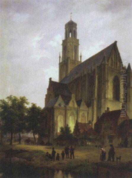 Under The Oaken Crown Oil Painting by Bartholomeus Johannes Van Hove