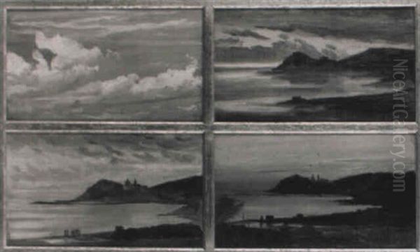 Views Of Poro Maurizio On The Italian Riviera Oil Painting by George Howard