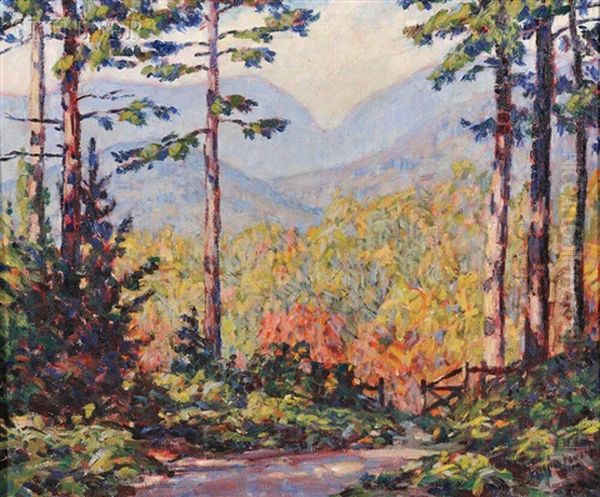 Carter Notch From Garden Gate / A North Conway, New Hampshire View Oil Painting by Marion P. Howard