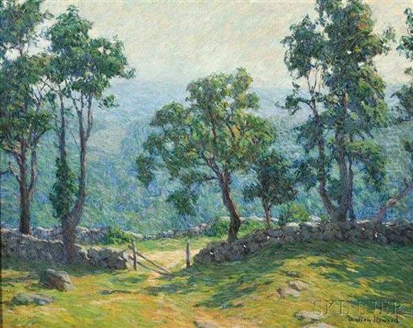 Verdant Summer Landscape Oil Painting by Marion P. Howard