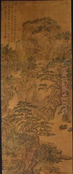Attributed To Hua Yan (1682-1756) Oil Painting by Hua Yan