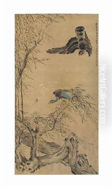 Bird Of Prey Oil Painting by Hua Yan