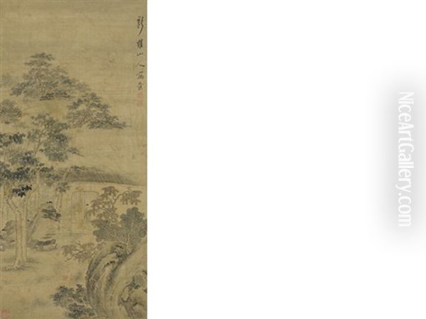 Landscape With Figure Oil Painting by Hua Yan