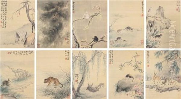 Animals (album W/10 Works) Oil Painting by Hua Yan