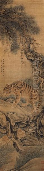 Tiger Oil Painting by Hua Yan