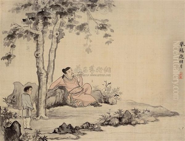 Character And Landscape Oil Painting by Hua Yan