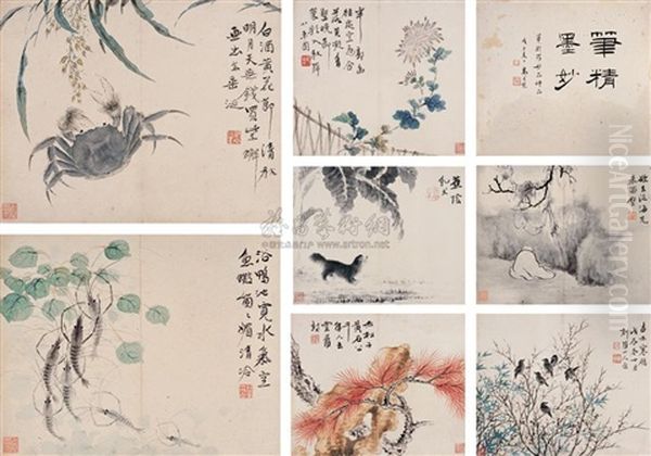 Landscape And Birds Oil Painting by Hua Yan