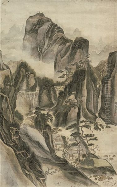 Landscape After Song Artists Oil Painting by Huang Binhong