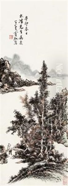 Visting A Friend Oil Painting by Huang Binhong