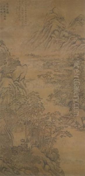 Thatched Pavilion Oil Painting by Huang Gongwang