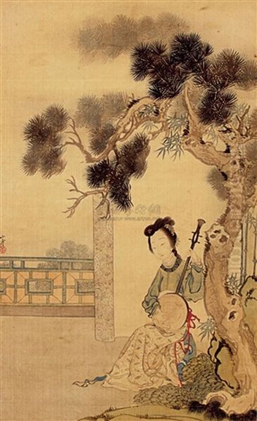 Lady Oil Painting by Huang Shanshou