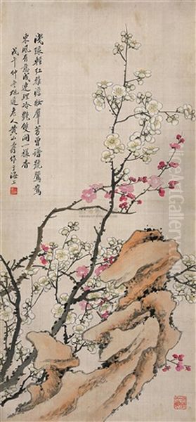 Flower Oil Painting by Huang Shanshou