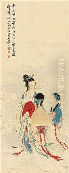 Figures Oil Painting by Huang Shanshou