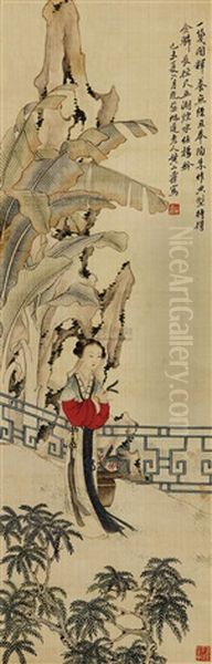 Lady Oil Painting by Huang Shanshou