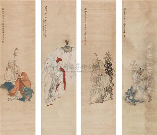 Untitled (4 Works) Oil Painting by Huang Shanshou