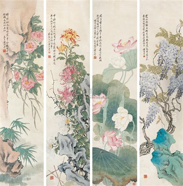 Flowers Oil Painting by Huang Shanshou