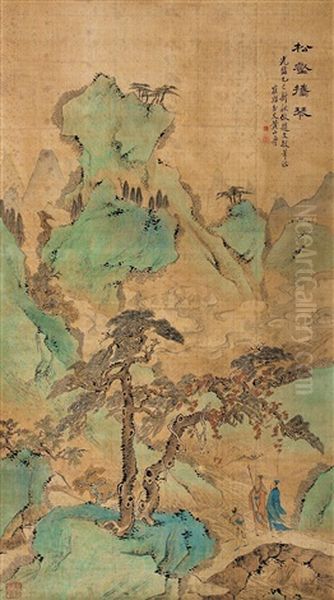 Landscape And Character Oil Painting by Huang Shanshou