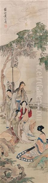 Landscape And Character Oil Painting by Huang Shanshou