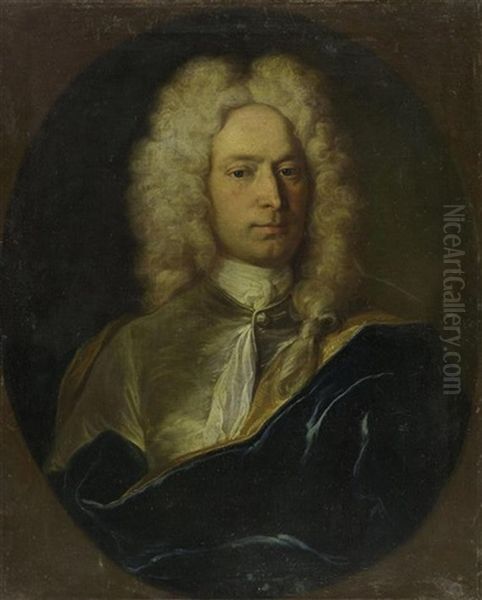 Portrat Eines Edelmannes Oil Painting by Johann Rudolf Huber the Elder