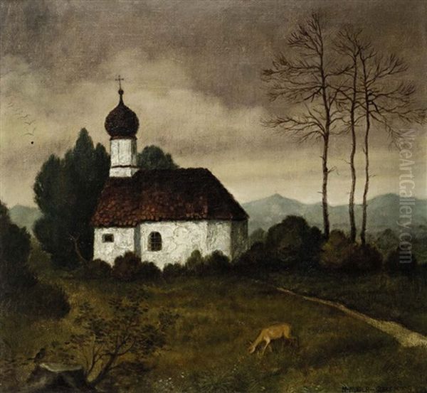Kapelle Im Lechtal Oil Painting by Hans Huber-Sulzemoos