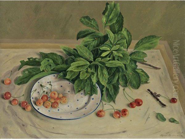 Nature Morte Aux Cerises Oil Painting by Aime Barraud
